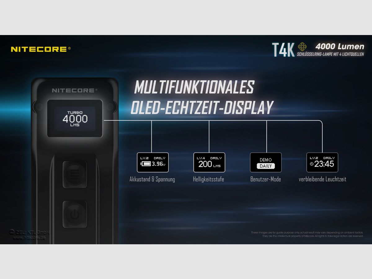 Nitecore T4K LED Taschenlampe 4000 Lumen