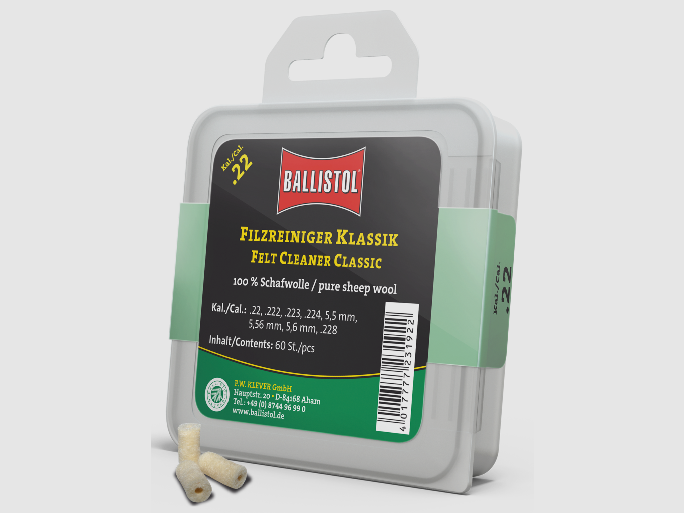 Ballistol – Filzreiniger Klassik / Kal. .22 (60Stk), Bild 1 von 2