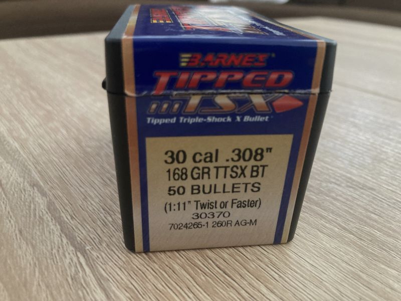 Geschosse Barnes 30 cal .308" 168gr. TTSX BT (bleifrei) 25 Stk.