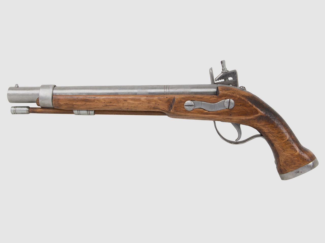 EinzelstĂĽck handgefertigtes Deko Steinschloss Vorderladerpistole LĂ¤nge 51 cm