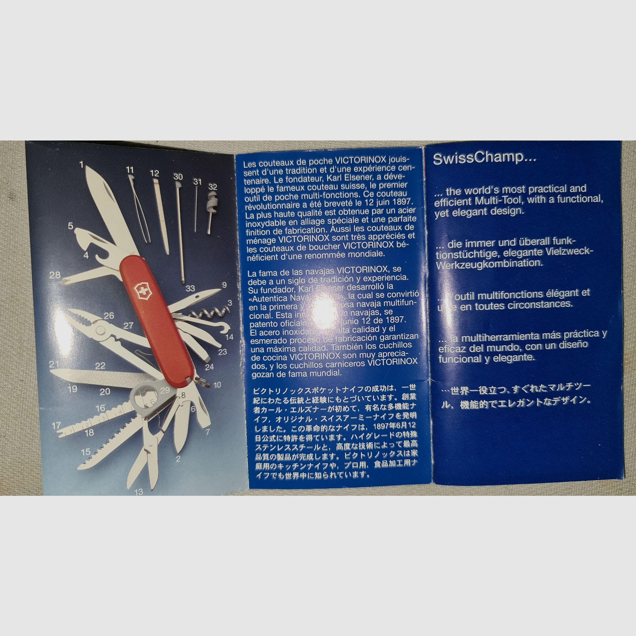 SCHWEIZER TASCHENMESSER VICTORINOX SWISS CHAMP ARMY KNIFE ARMEE MESSER NEUWERTIG  /  ! BESCHREIBUNG LESEN !