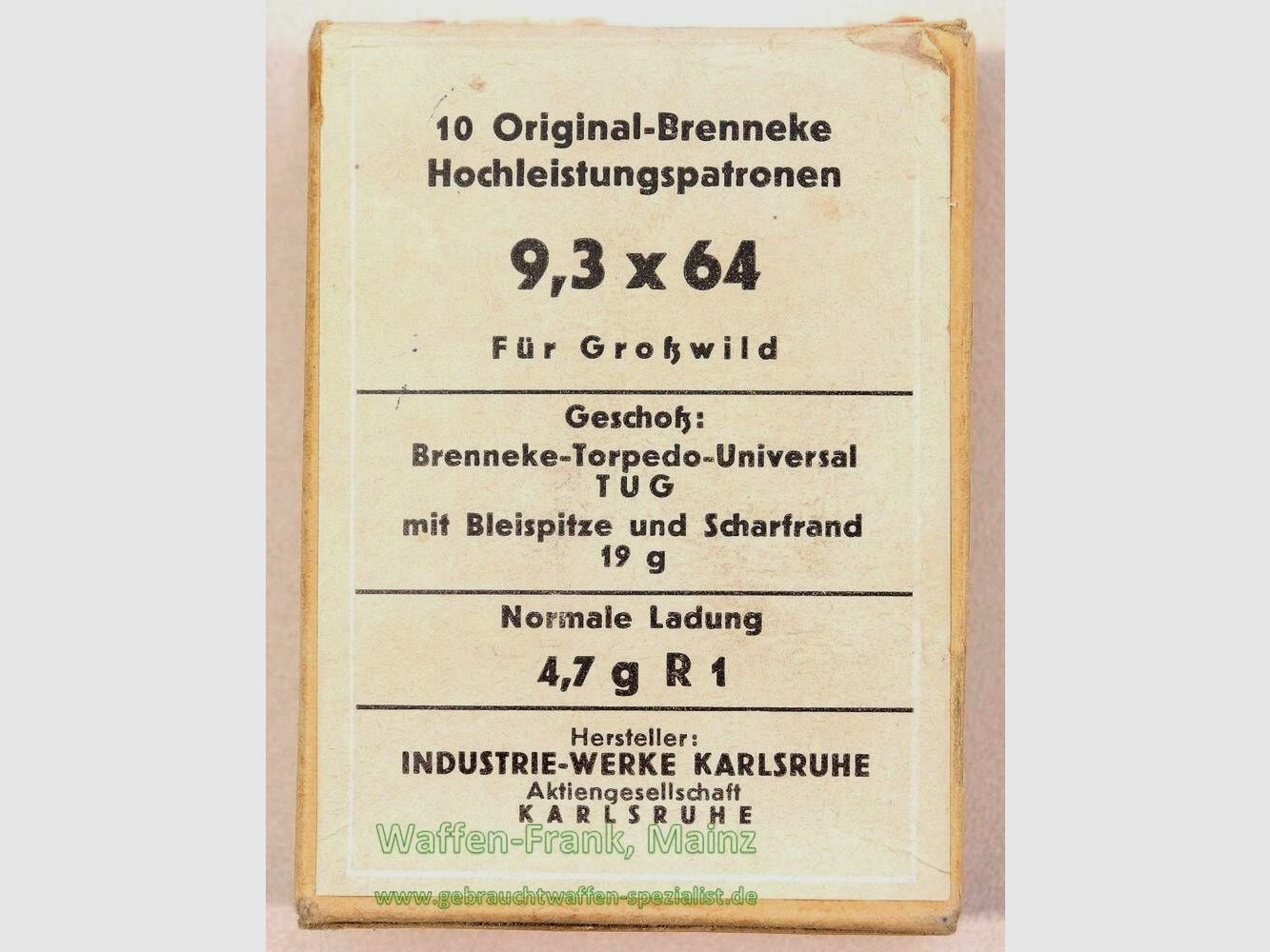 Brenneke - Langenhagen rifle cartridges 9.3x64