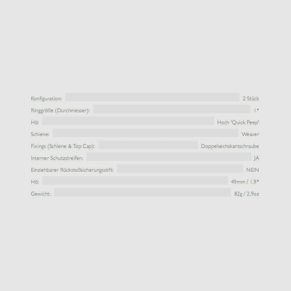 HAWKE 22114 25,4mm Ringmontage Hoch für Weaver Schiene Zielfernrohr