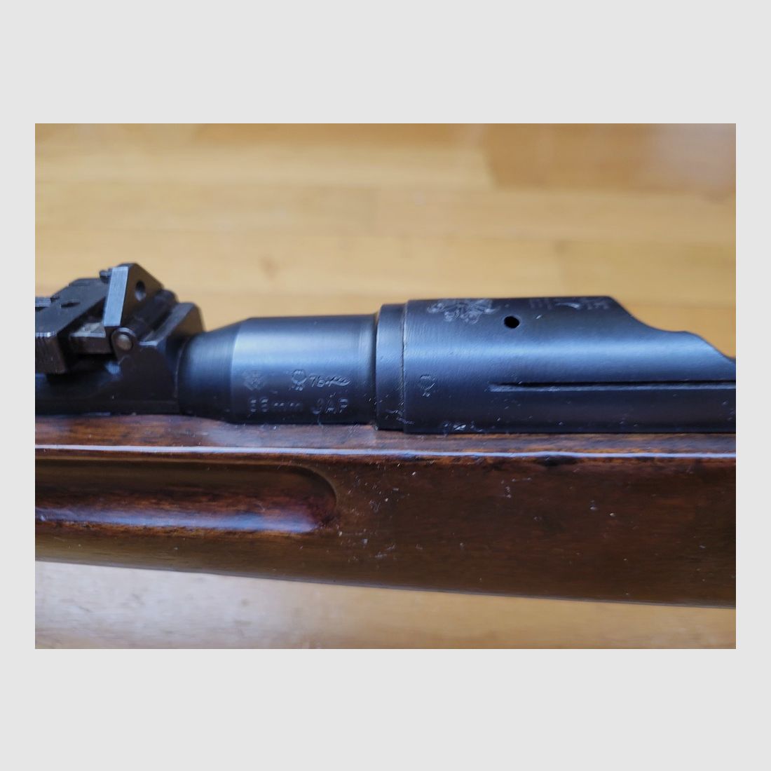 Sehr schönes japanisches Gewehr Arisaka Typ 38 – Originalkaliber 6,5×50 – Arsenal Nagoya 1939 – Thailand-Bestellung von 1940 – Originalbrünierung zu 99% – Mechanik und Lauf sehr gut – Schöne Markierungen – Bajonettanschluss – TBE ++, Bild 29 von 33
