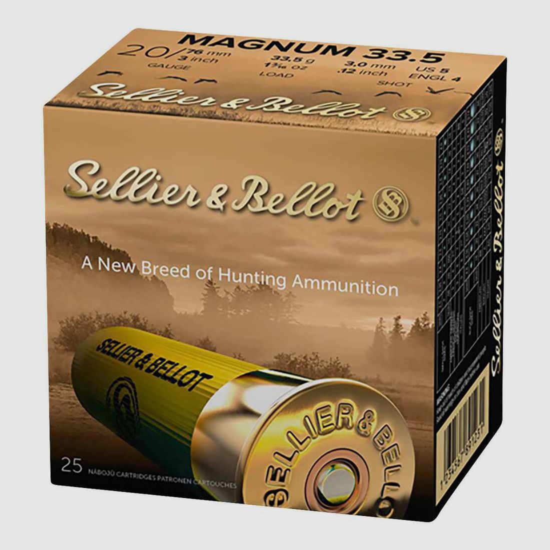 20/76 Schrotpatrone Jagd Plastik 3,5mm Magnum - Sellier & Bellot