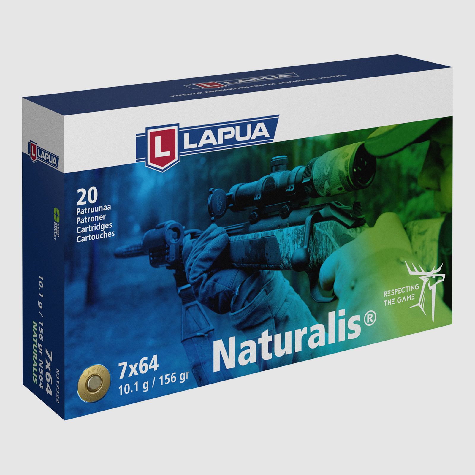Lapua 7x64 Naturalis LR 10,1g Bleifreie Büchsenpatronen
