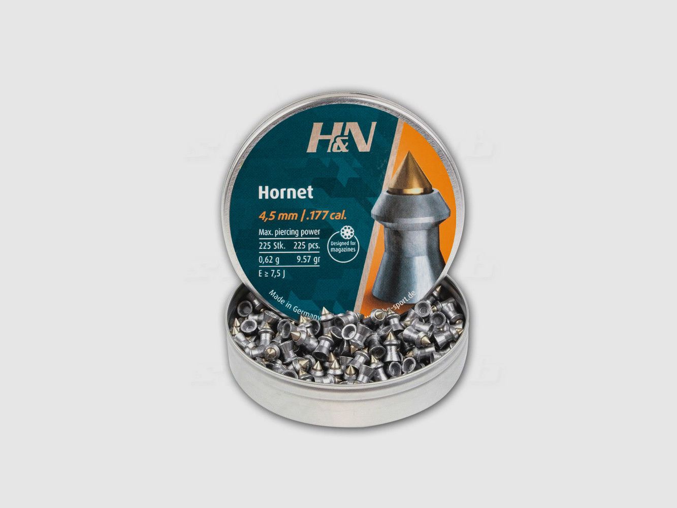 H&N Diabolo Stożkowy Hornet Gładki 4,5mm / 0,62 g / 225 sztuk