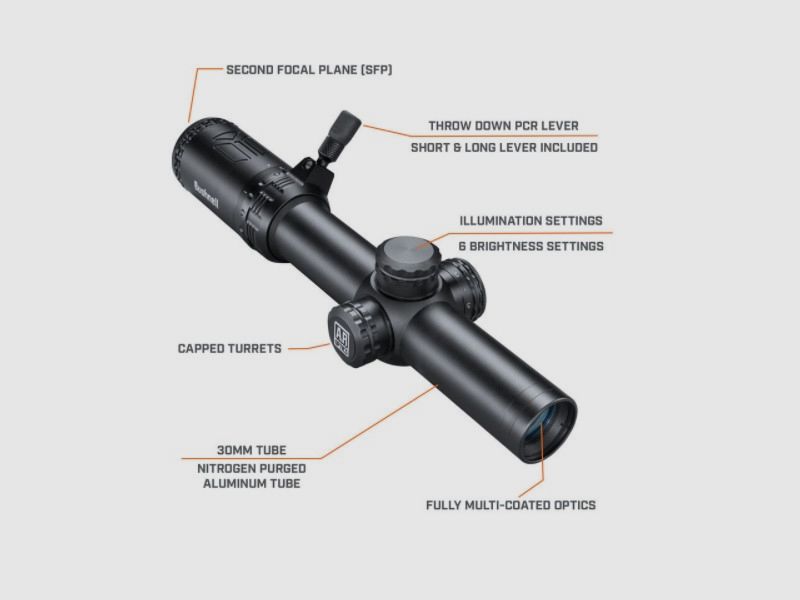 BUSHNELL AR71824I 1-8 X 24MM AR OPTICS III ILL. BTR-1  30MM