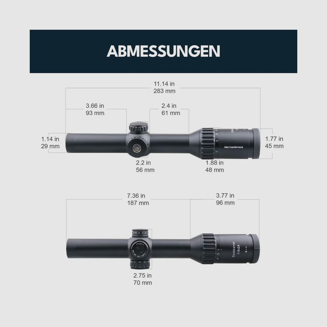 Vector Optics SCOC-48 Continental x6 1-6×24 Fiber