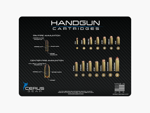 Cerus Gear Reinigungsmatte Handfeuerwaffe Patronen