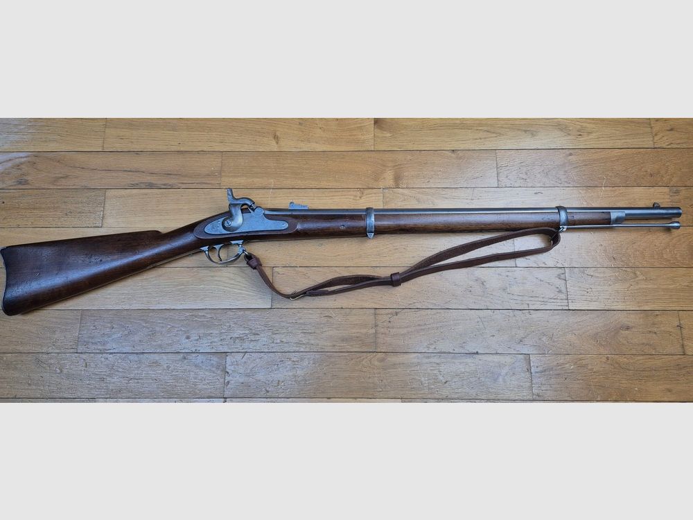 Rzadki karabin Springfield 1861 od Cadet – Colt Hartford z 1862 – Kal. .58 z gwintowaną lufą do pocisku Minié – Mechanika, oznaczenia i lufa więcej niż doskonałe – Pasek – Wspaniały! TBE++, zdjęcie 2 z 32