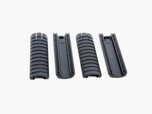 1913 Picatinny Rail 11 Rib Cover Panel (4) Pack - Polymère Noir