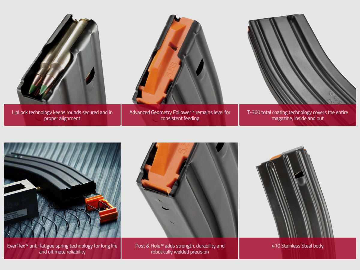 DURAMAG AR/M4 5.56/.223/.300 AAC Magazine 20rd SS BLK, Bild 3 von 4