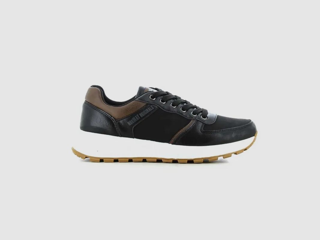 Herren Sneaker Schwarz und Braun aus Synthetik - Niedrigschaft, Bild 2 von 10