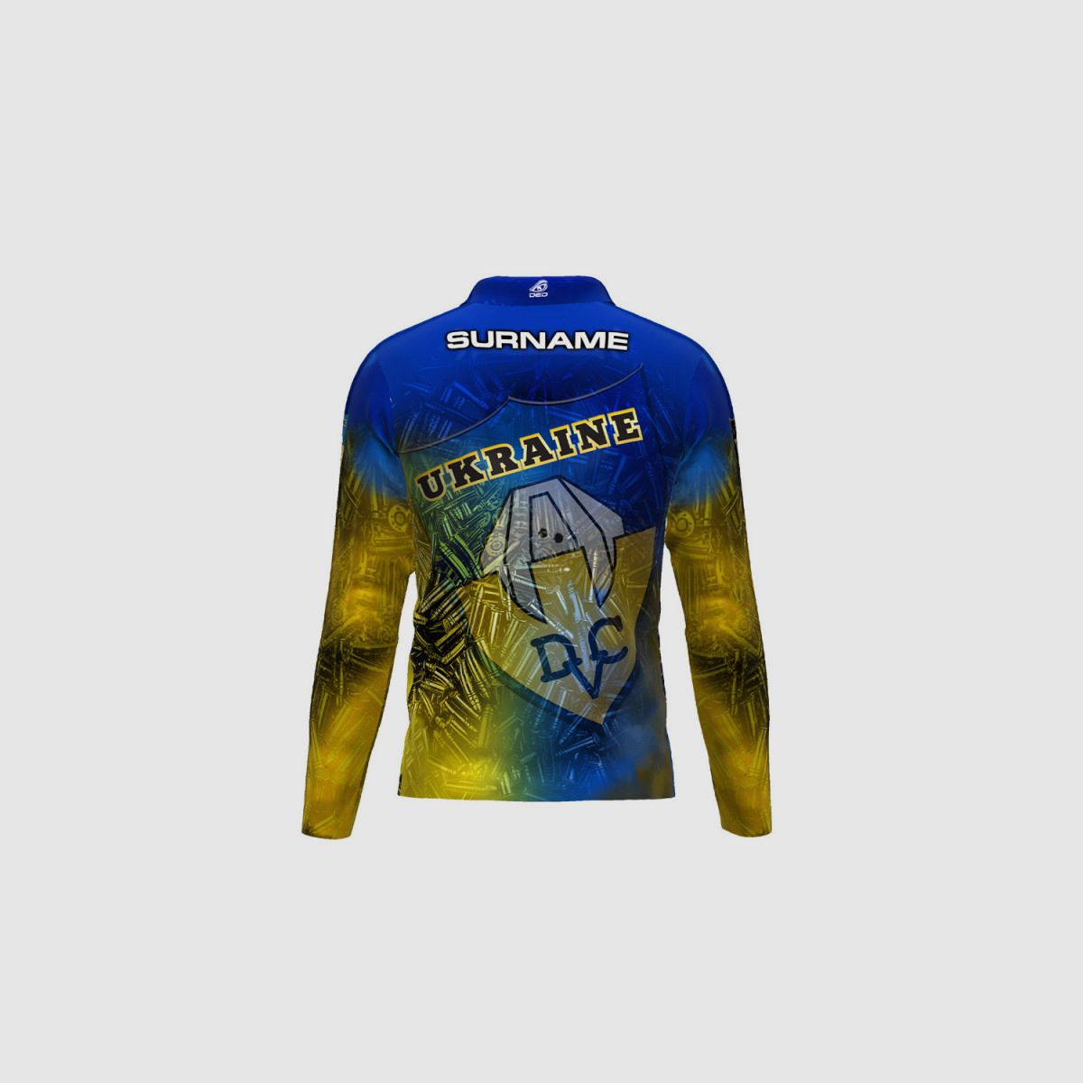 DED IPSC Ukraine Langarm-T-Shirt, Größe: XXS, Benutzerdefinierter Name: Mit Benutzerdefiniertem Namen, Bekleidungsart: Regulär (Herren), Bild 2 von 3