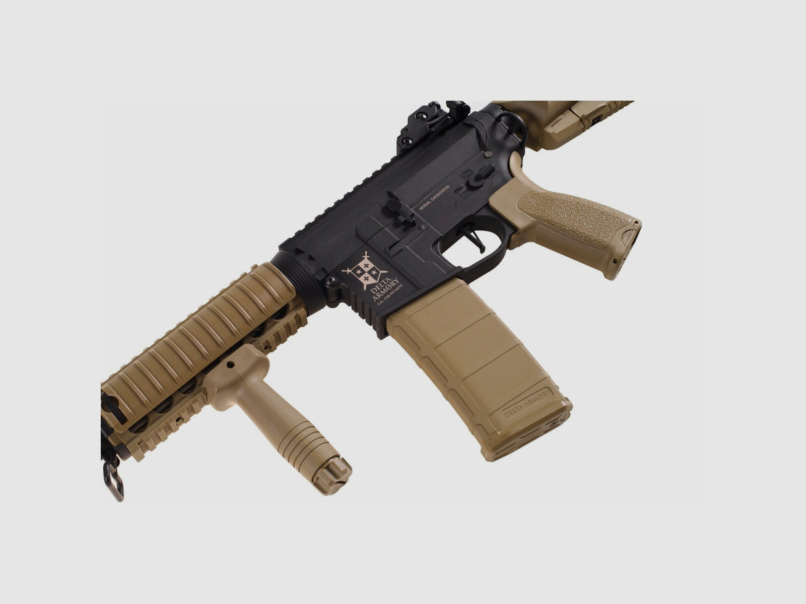 AR15 RIS CHARLIE Tan/Schwarz S-AEG Softair Gewehr Frei ab 18 Jahren | Delta Armory