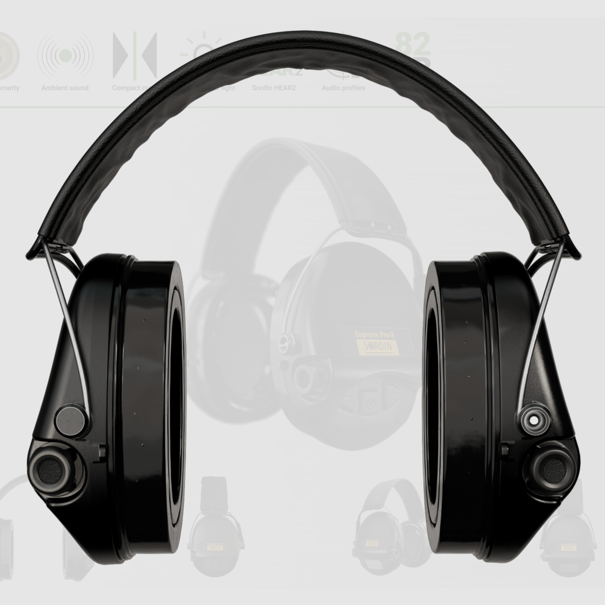 Sordin 75302-X-13-S Electronic Hearing Protection Supreme Black Pro X LED Headband