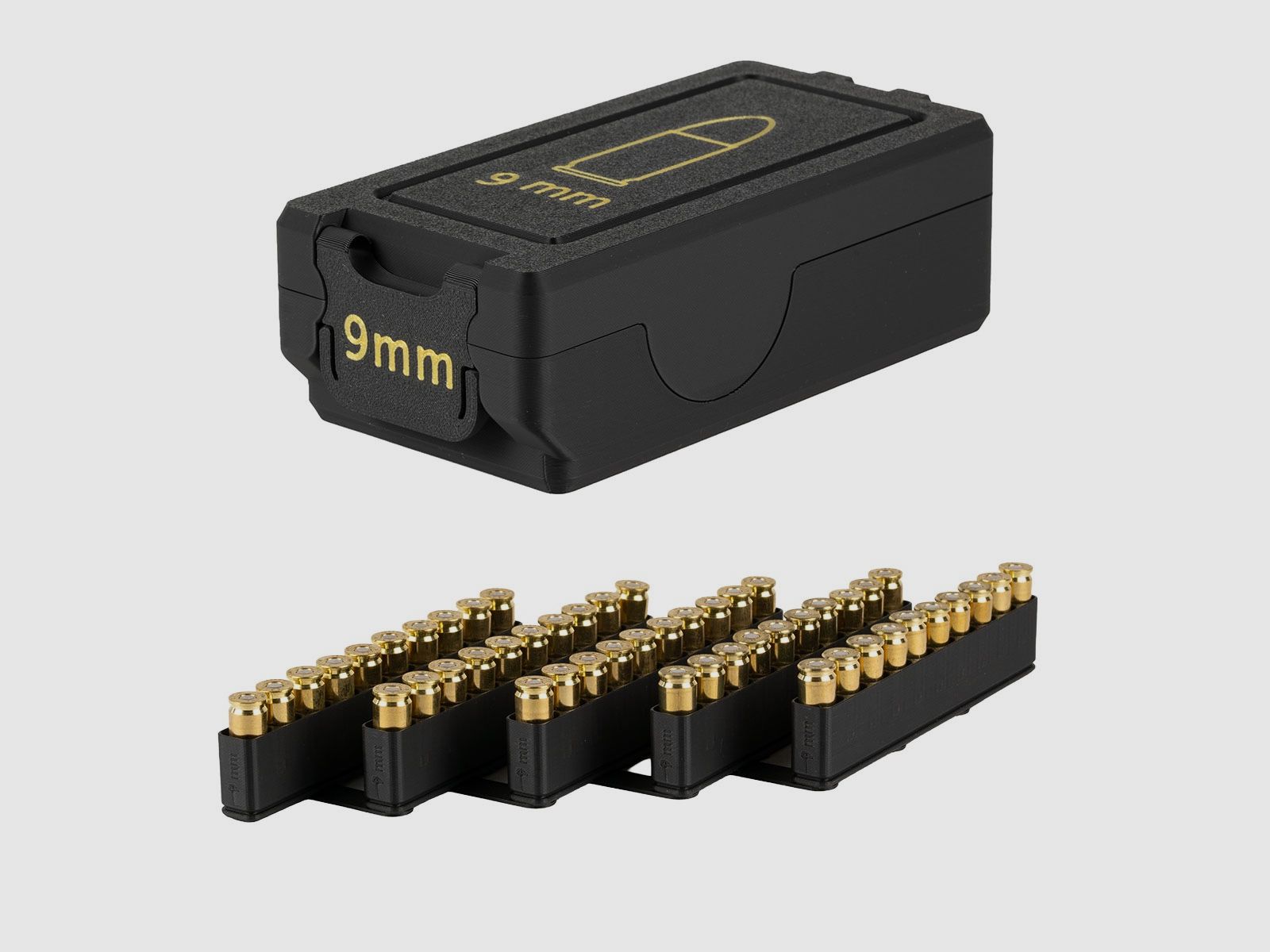 Munitionsboxen mit Entnahmehilfe Patronenbox in vielen Kalibern für Kurzwaffen
