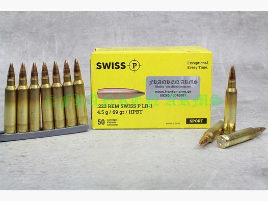 Swiss P .223 Rem. LR-1 HPBT 69gr. 4,5g 50 Stück Staffelpreise