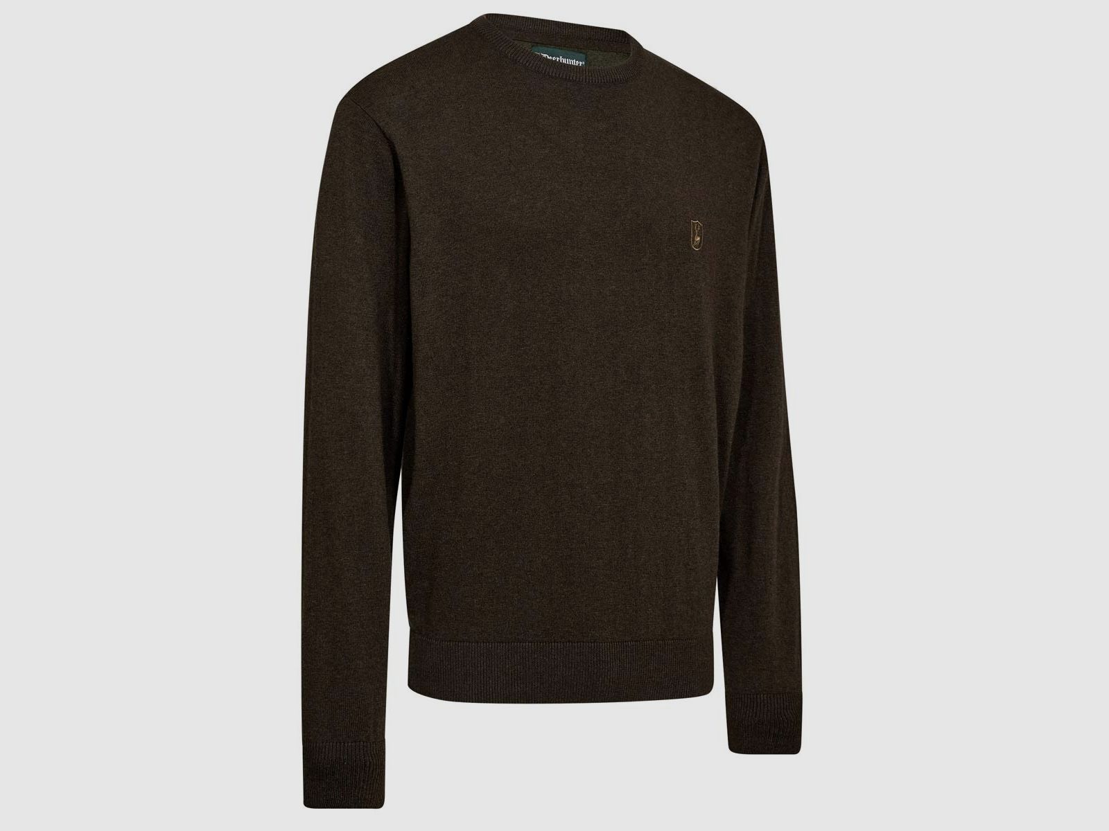 Deerhunter Pullover Harrington Rundhals Brown Melange