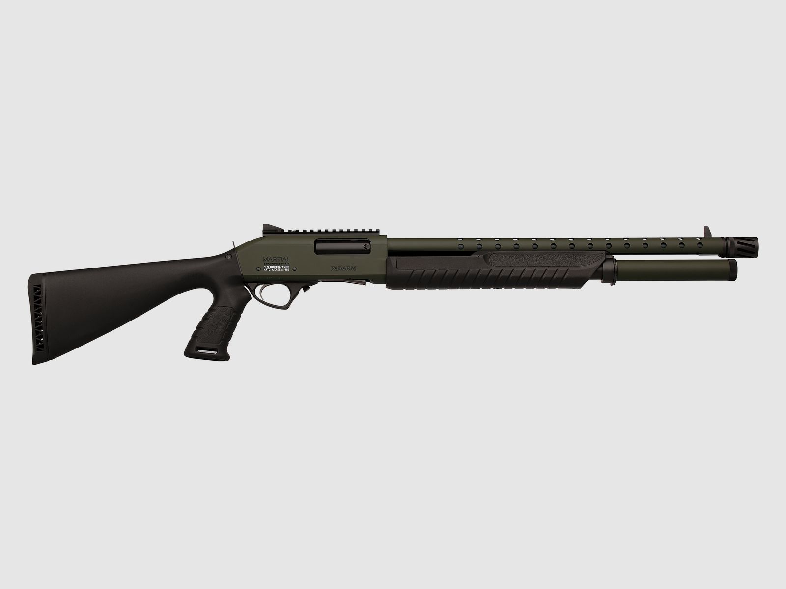 Fabarm MARTIAL O.D. Green, Kaliber 12/76 || Vorderschaftrepetierflinte