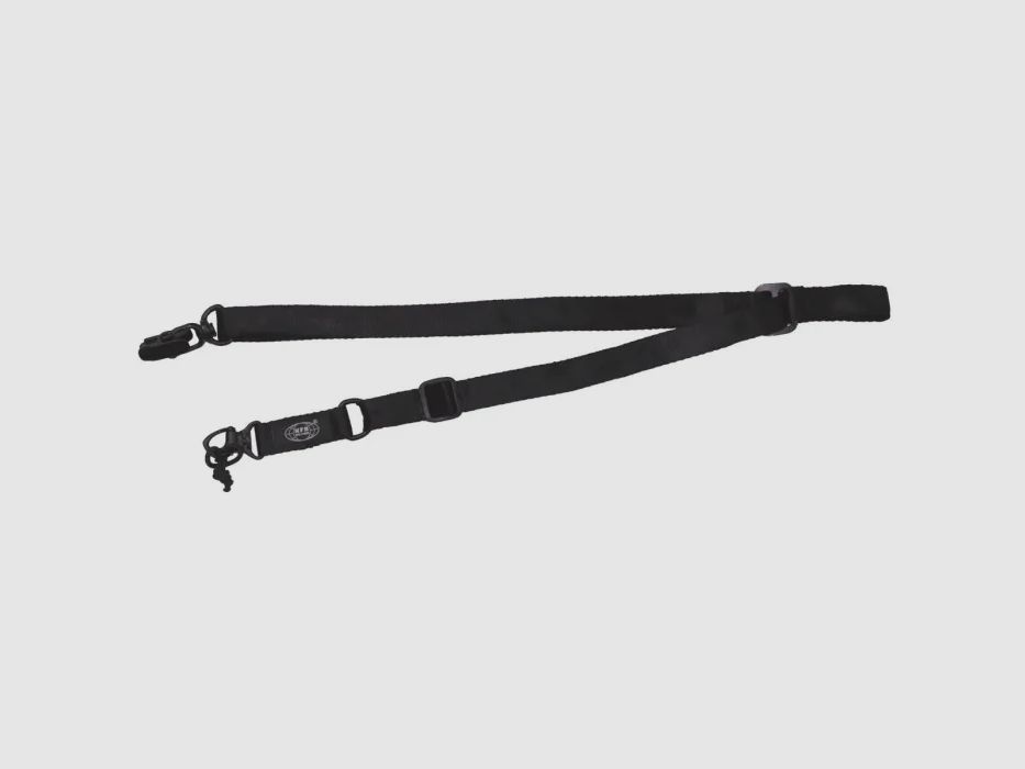 Rifle sling / carrying strap with carabiner, adjustable 45-135cm, black