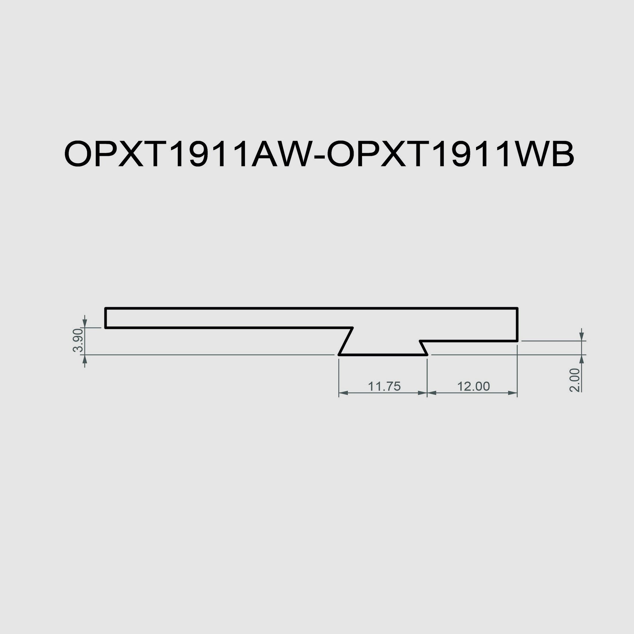 Placa base de riel en "dovetail" Red Dot (Tipo A) para Tanfoglio Witness - TONI SYSTEM * CÓDIGO DE ARTÍCULO OPXT1911WA