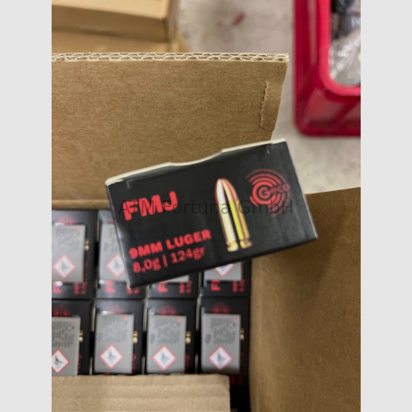 GECO 1000 pieces 9 mm Luger full metal jacket 8.0g/124grs.