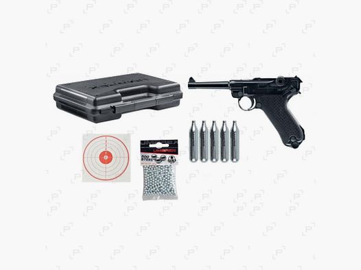 Pack CO2-Pistole LEGENDS P08 BLOW-BACK Kaliber 4,50 mm BB’s