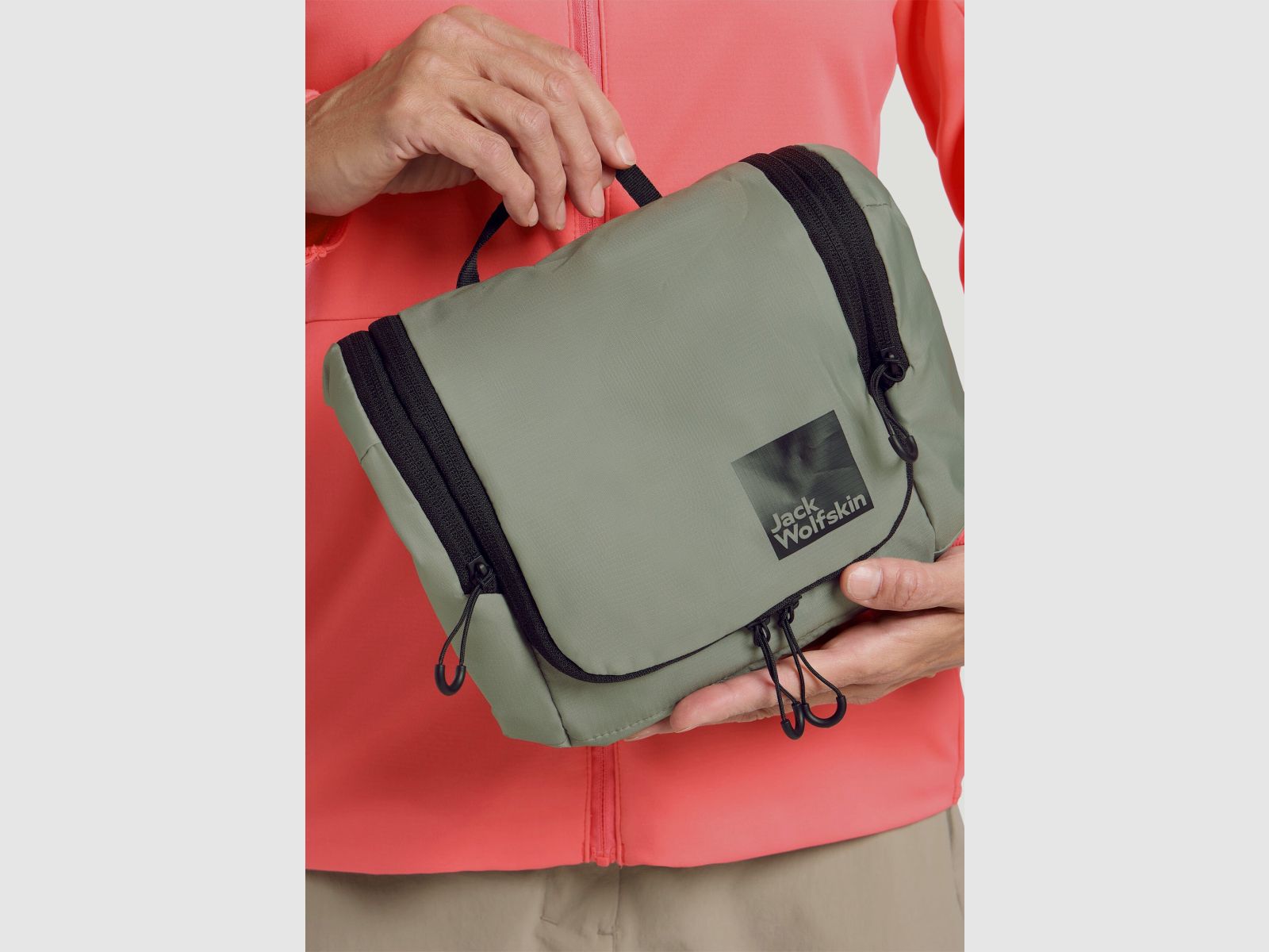 JACK WOLFSKIN Wandermood Washbag Kulturbeutel zum aufhängen Mint Leaf