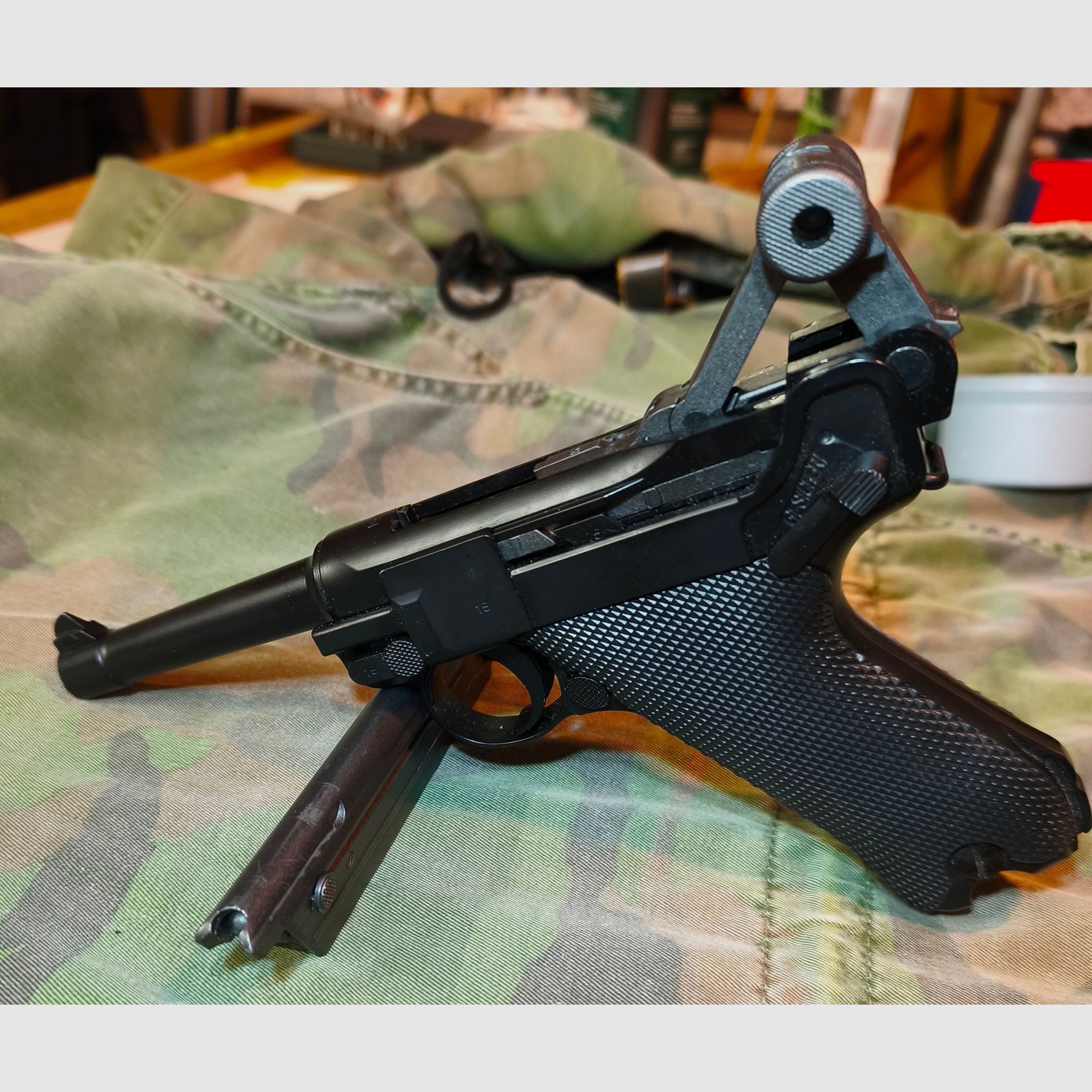P08 Airsoft Vollmetall GBB 6mm BB noir - Version 4 pouces