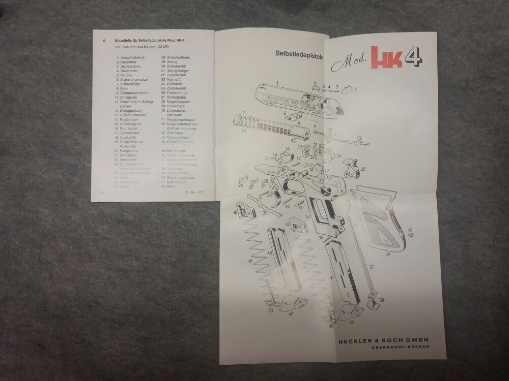 Heckler & Koch Operating Manual HK 4