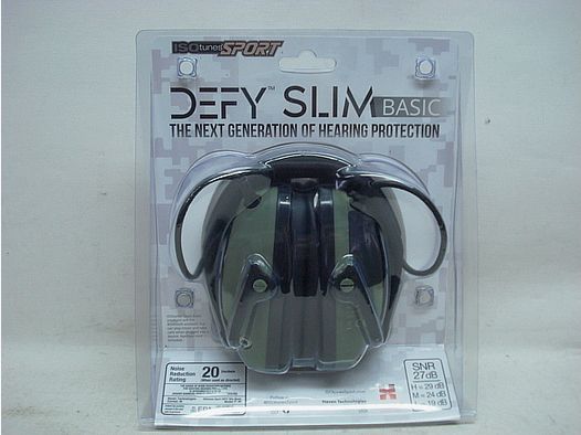 ISOTUNES Sport Defy Slim Basic - 27dB, verde, incl. batterie