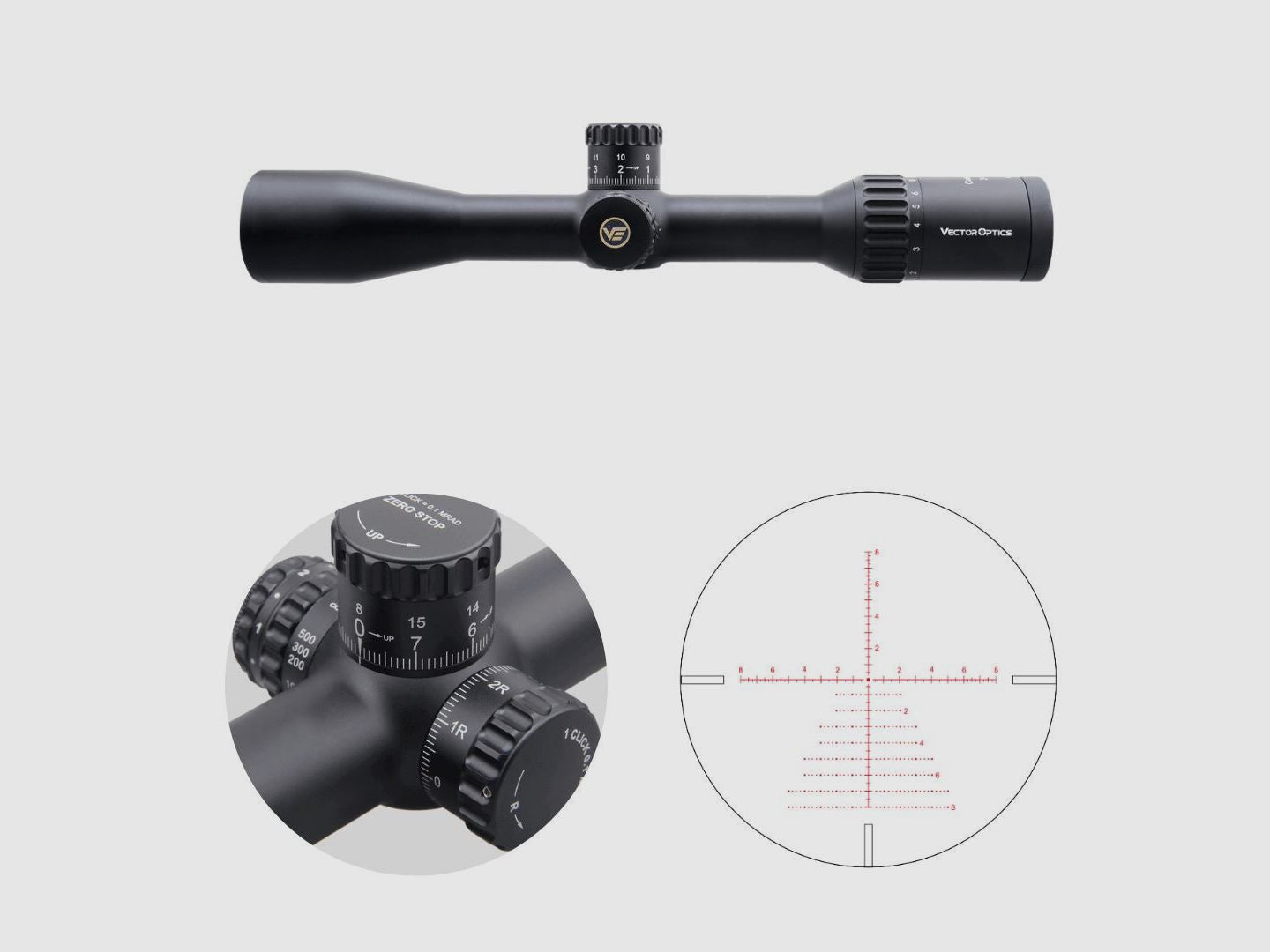 Vector Optics SCOM-T39 Continental x8 2-16×44 ED Tactical – 11mm Dovetail