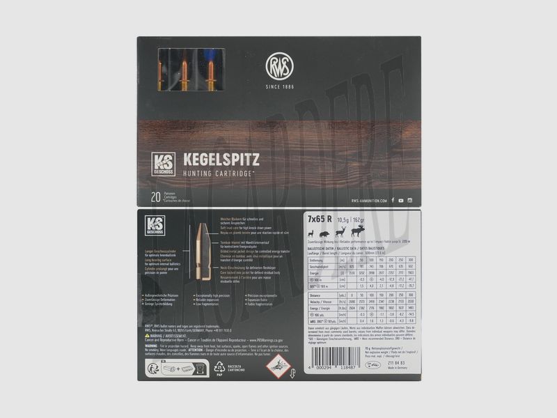 RWS KS 10,5 G / 162 GRS (cartuccia con proiettile)